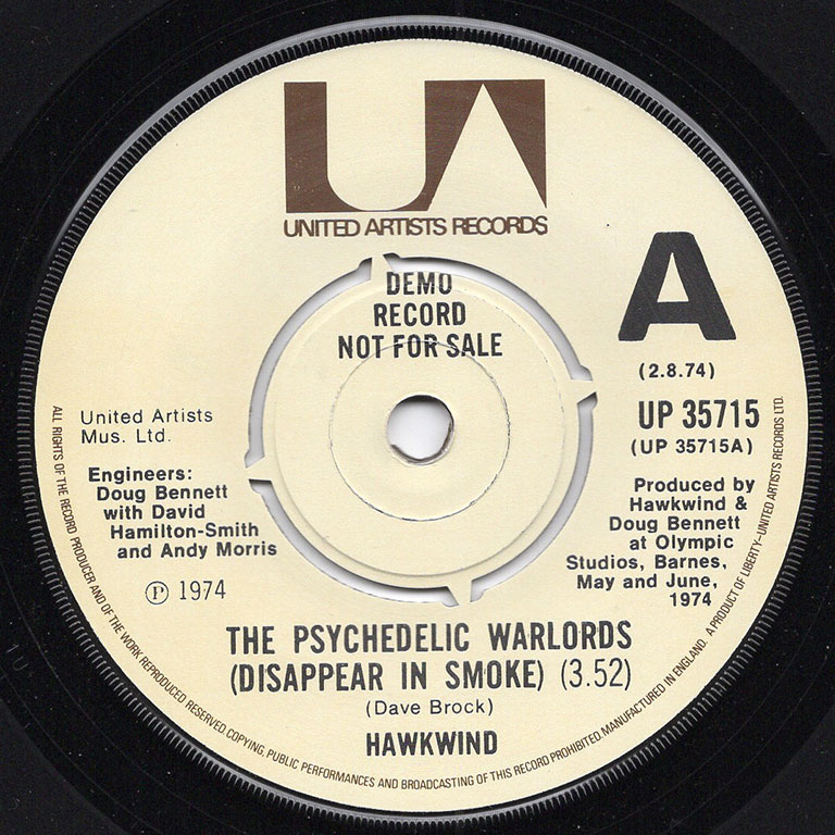 Hawkwind / THE PSYCHEDELIC WARLORDS 7inch vinyl demo record