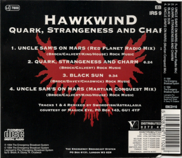 Hawkwind / QUARK STRANGENESS AND CHARMリミックス・CDシングル