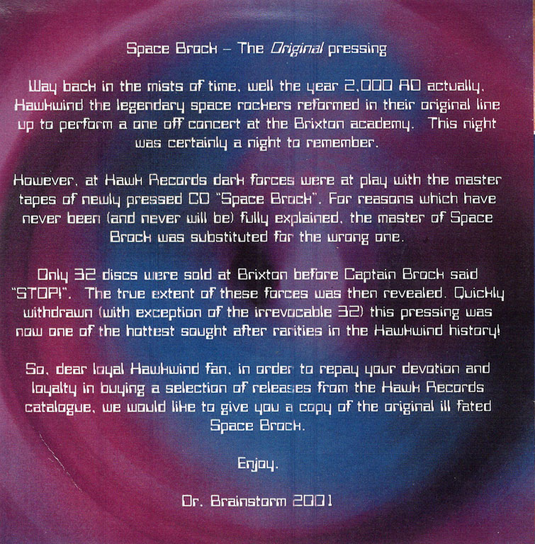 HAWKWIND / SPACEBROCK Special CD